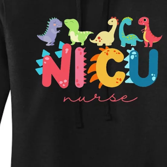 NICU Nurse Animal Nurse Appreciation Nicu Nurse Dinosaur Women's Pullover Hoodie