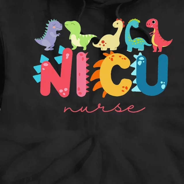 NICU Nurse Animal Nurse Appreciation Nicu Nurse Dinosaur Tie Dye Hoodie