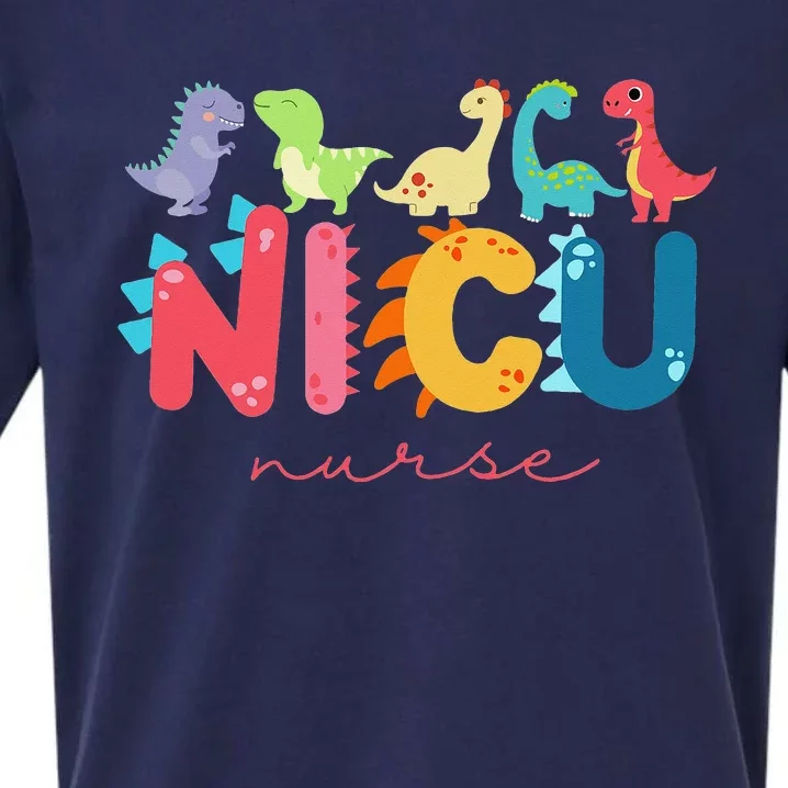 NICU Nurse Animal Nurse Appreciation Nicu Nurse Dinosaur Sueded Cloud Jersey T-Shirt