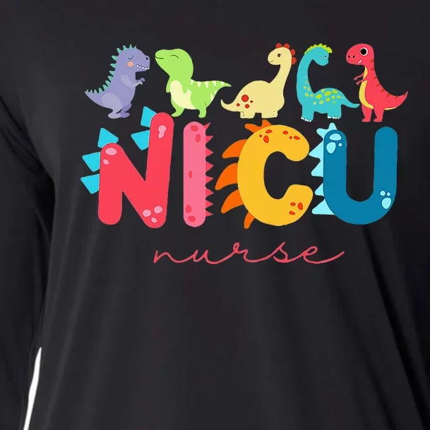 NICU Nurse Animal Nurse Appreciation Nicu Nurse Dinosaur Cooling Performance Long Sleeve Crew