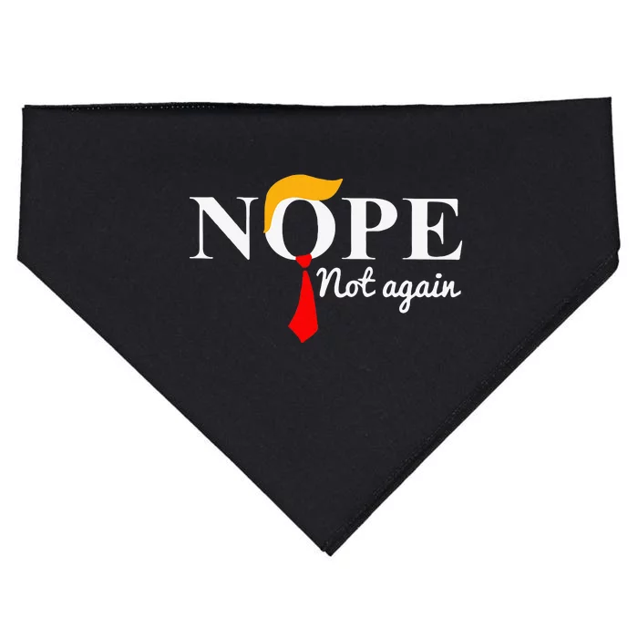 Nope Not Again Funny Trump Apparel Nope Not Again Trump USA-Made Doggie Bandana