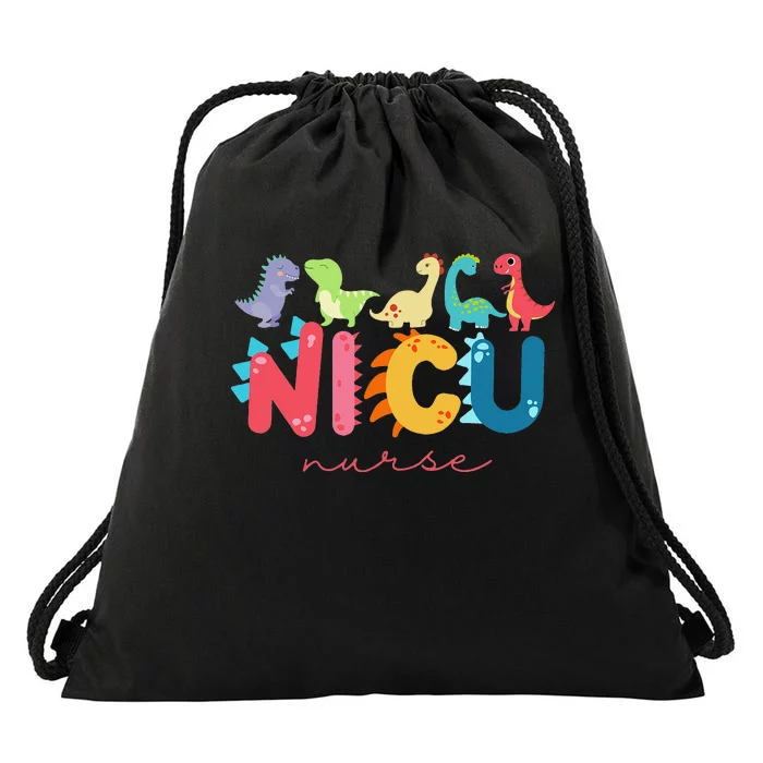 NICU Nurse Animal Nurse Appreciation Nicu Nurse Dinosaur Drawstring Bag