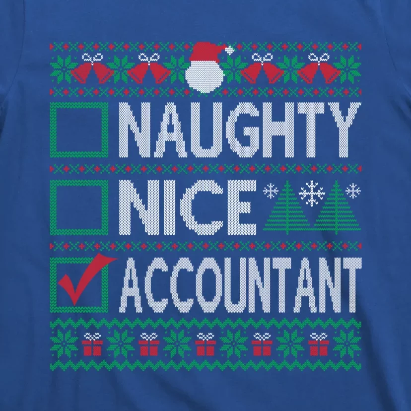 Naughty Nice Accountant Christmas List Ugly Sweater Party Gift T-Shirt