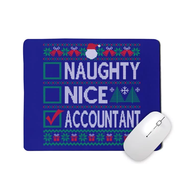 Naughty Nice Accountant Christmas List Ugly Sweater Party Gift Mousepad