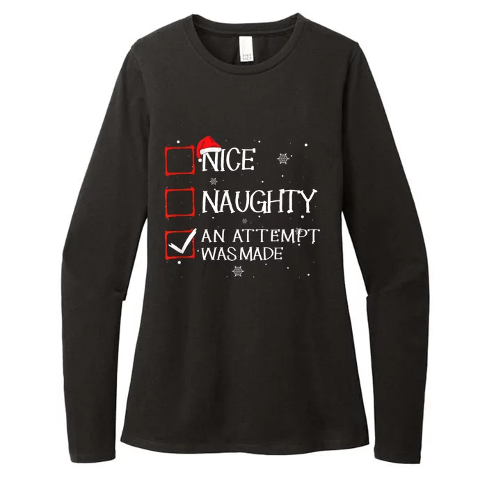 Nice Naughty An Attempt Was Made Christmas List Womens CVC Long Sleeve Shirt