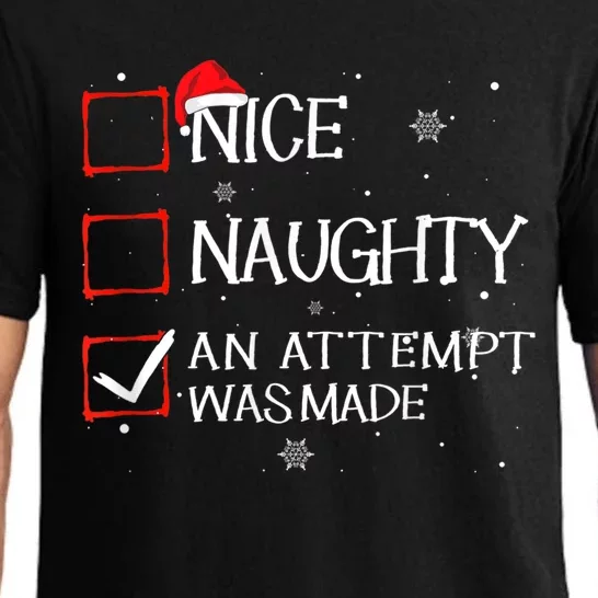 Nice Naughty An Attempt Was Made Christmas List Pajama Set