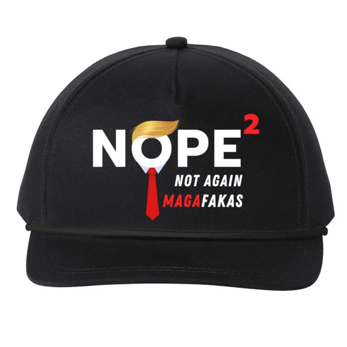 Nope Not Again Magafakas Antitrump 2024 Funny Political Gift Snapback Five-Panel Rope Hat