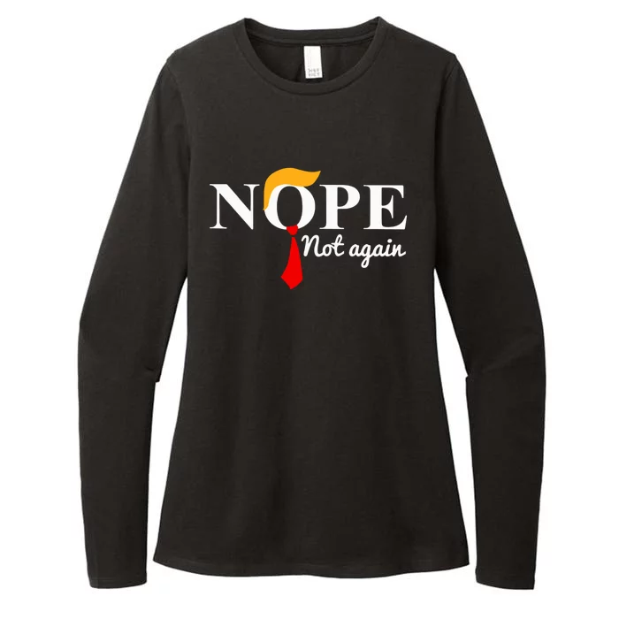 Nope Not Again Funny Trump Womens CVC Long Sleeve Shirt