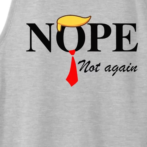 Nope Not Again Funny Trump Apparel Nope Not Again Trump Ladies Tri-Blend Wicking Tank