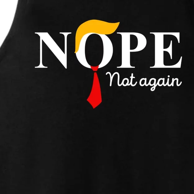 Nope Not Again Funny Trump Apparel Nope Not Again Trump Ladies Tri-Blend Wicking Tank