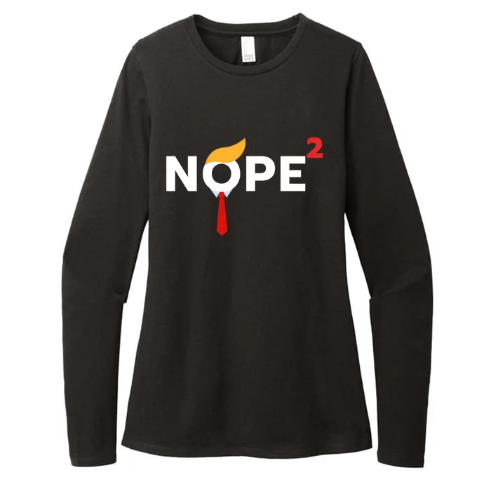 Nope Never Again Funny Trump Wig Political Costume Democrat Womens CVC Long Sleeve Shirt