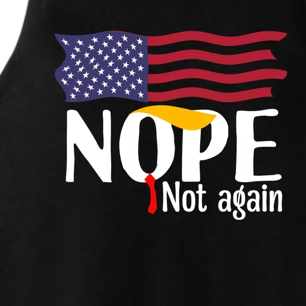 Nope Not Again Funny Trump Nope Not Again Trump Ladies Tri-Blend Wicking Tank