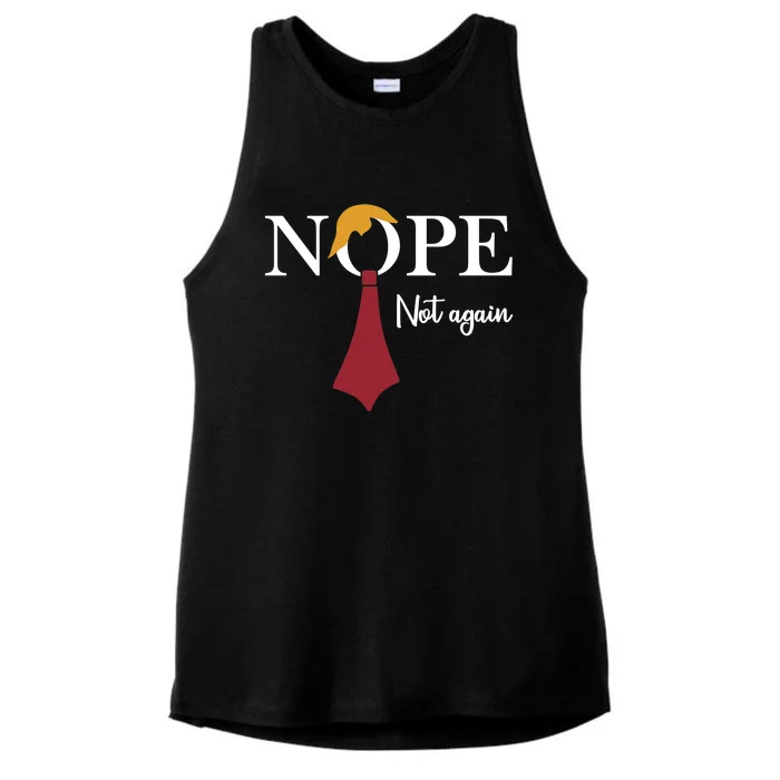 Nope. Not Again Ladies Tri-Blend Wicking Tank