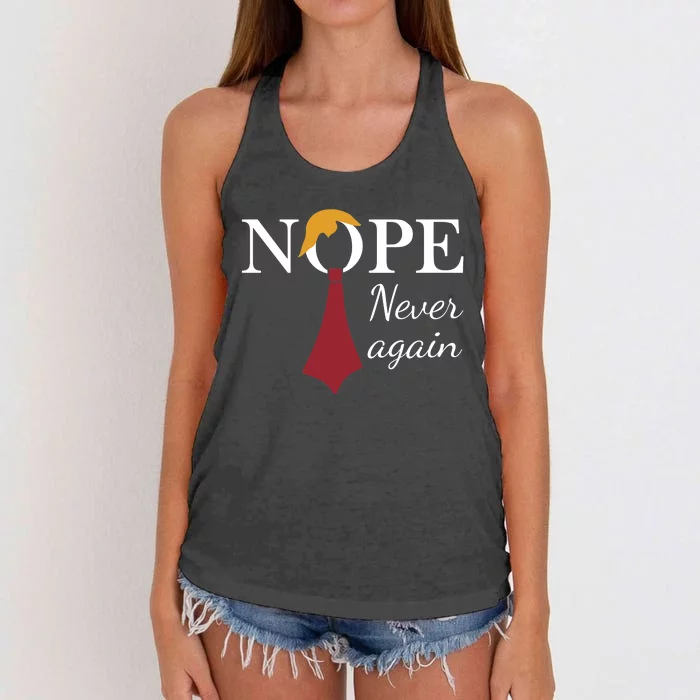 Nope. Never Again Women's Knotted Racerback Tank