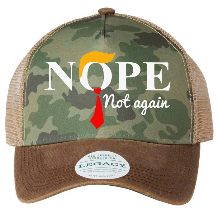 Nope Not Again Funny Trump Legacy Tie Dye Trucker Hat