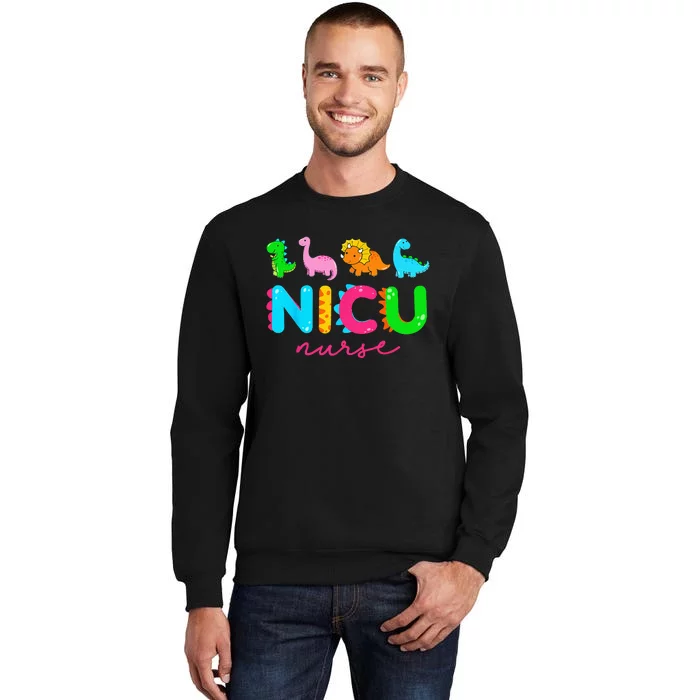 NICU Nurse Animal Nurse Appreciation Nicu Nurse Dinosaur Tall Sweatshirt