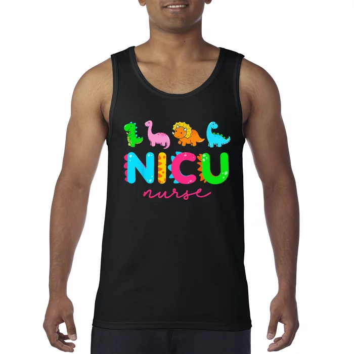 NICU Nurse Animal Nurse Appreciation Nicu Nurse Dinosaur Tank Top