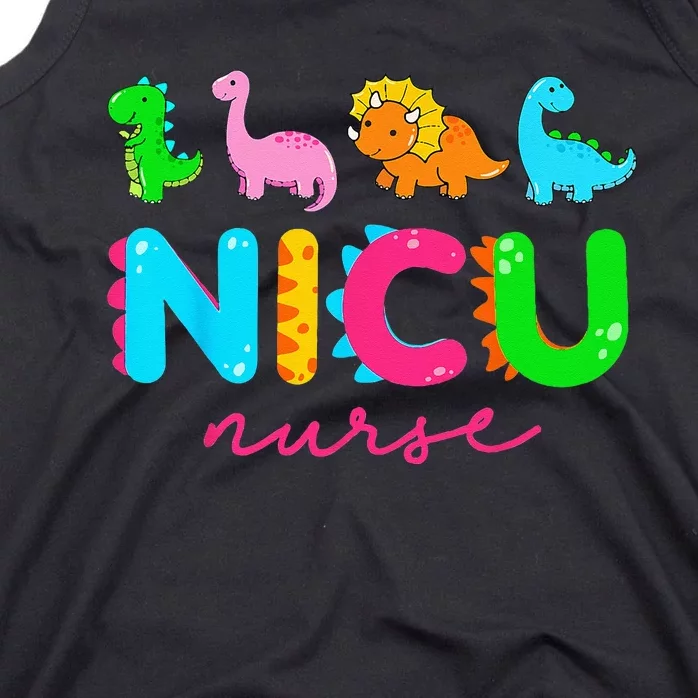 NICU Nurse Animal Nurse Appreciation Nicu Nurse Dinosaur Tank Top