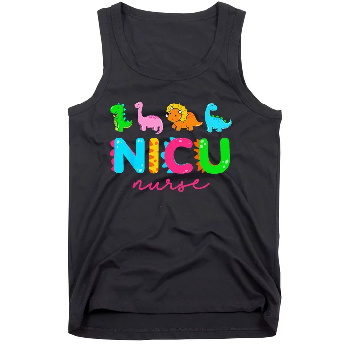 NICU Nurse Animal Nurse Appreciation Nicu Nurse Dinosaur Tank Top