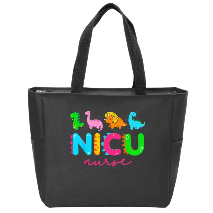 NICU Nurse Animal Nurse Appreciation Nicu Nurse Dinosaur Zip Tote Bag