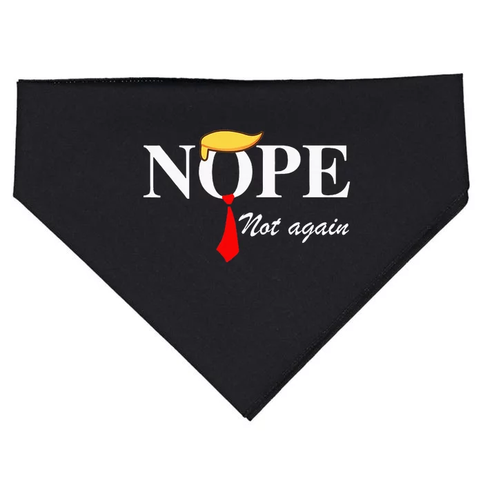 Nope Not Again Funny Trump Apparel Nope Not Again Trump USA-Made Doggie Bandana