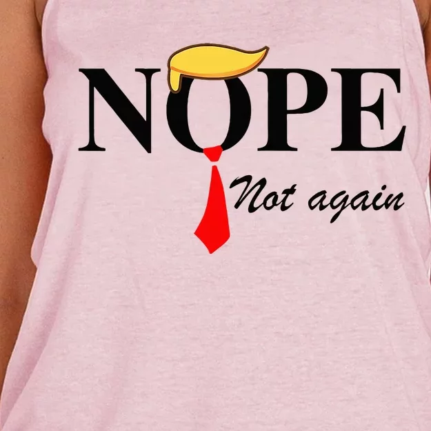 Nope Not Again Funny Trump Apparel Nope Not Again Trump Women's Knotted Racerback Tank