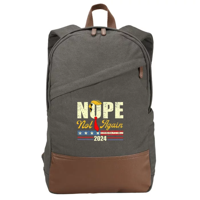 Nope Not Again Trump Cotton Canvas Backpack