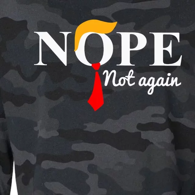 Nope Not Again Funny Trump Cropped Pullover Crew