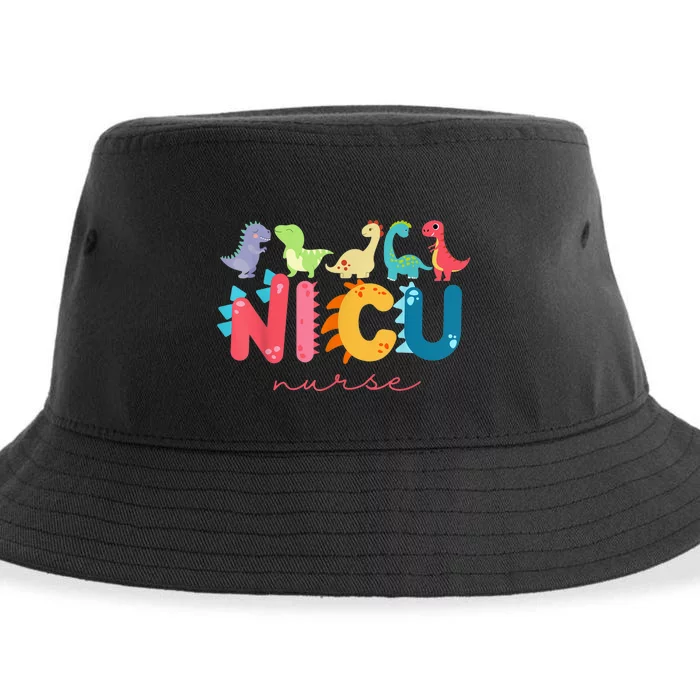 NICU Nurse Animal Nurse Appreciation Nicu Nurse Dinosaur Sustainable Bucket Hat