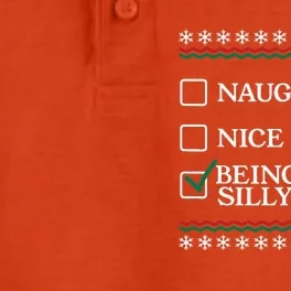 Naughty Nice Being A Silly Goose Funny Christmas Xmas Dry Zone Grid Performance Polo