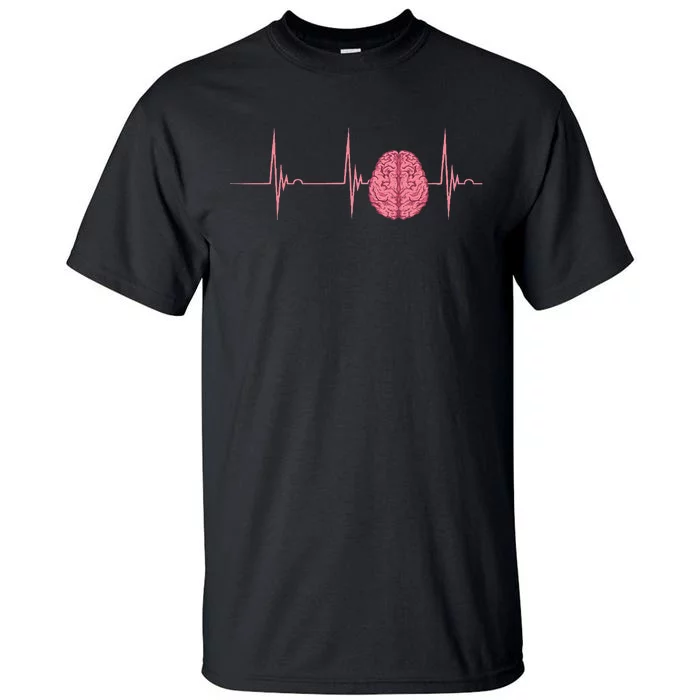 Neuro Nurse Brain Heartbeat EKG Pulse Neuroscience Nursing Tall T-Shirt