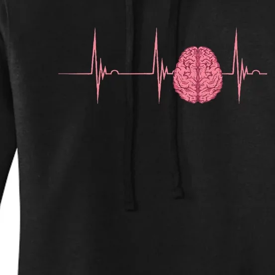 Neuro Nurse Brain Heartbeat EKG Pulse Neuroscience Nursing Women's Pullover Hoodie