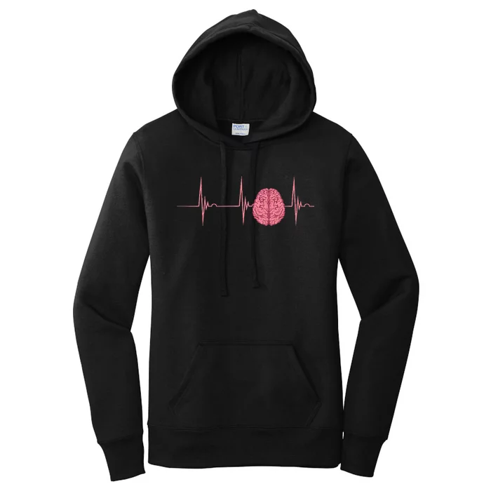 Neuro Nurse Brain Heartbeat EKG Pulse Neuroscience Nursing Women's Pullover Hoodie