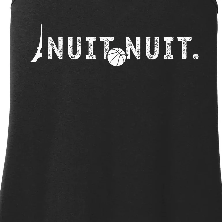 Nuit Nuit Basketball Night French Words Paris Tower Ladies Essential Tank