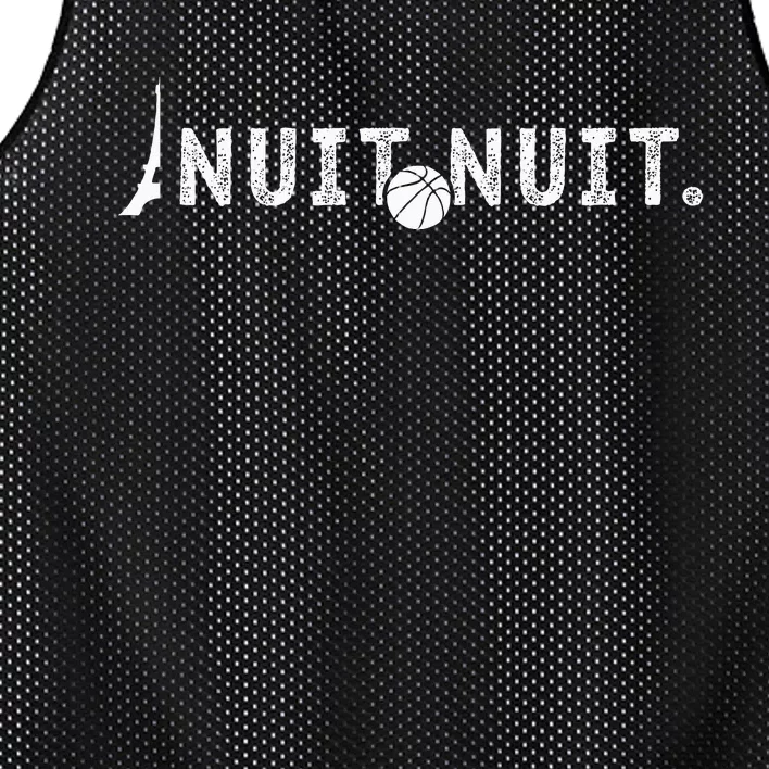 Nuit Nuit Basketball Night French Words Paris Tower Mesh Reversible Basketball Jersey Tank