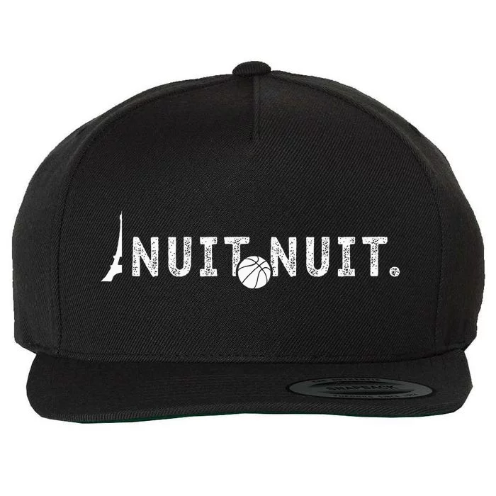 Nuit Nuit Basketball Night French Words Paris Tower Wool Snapback Cap