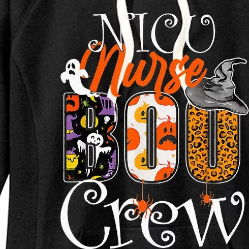 Nicu Nurse Boo Crew Funny Halloween Nicu Nurse Party Costume Women's Fleece Hoodie