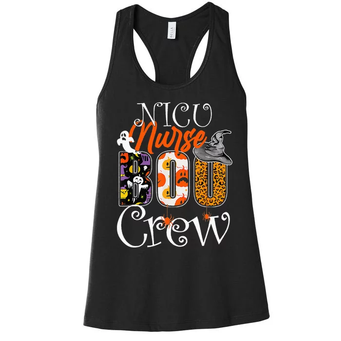 Nicu Nurse Boo Crew Funny Halloween Nicu Nurse Party Costume Women's Racerback Tank