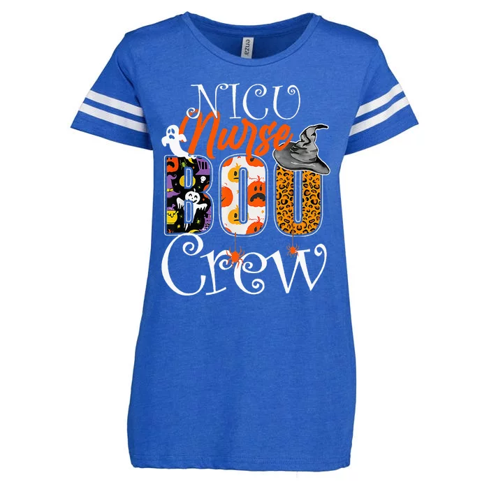 Nicu Nurse Boo Crew Funny Halloween Nicu Nurse Party Costume Enza Ladies Jersey Football T-Shirt