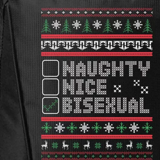 Naught Nice Bisexual Pride Funny Ugly Christmas Theme Party Gift City Backpack