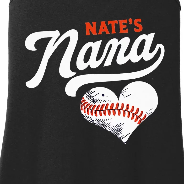 Nate's Nana Baseball Nana Cute Baseball Heart Ladies Essential Tank