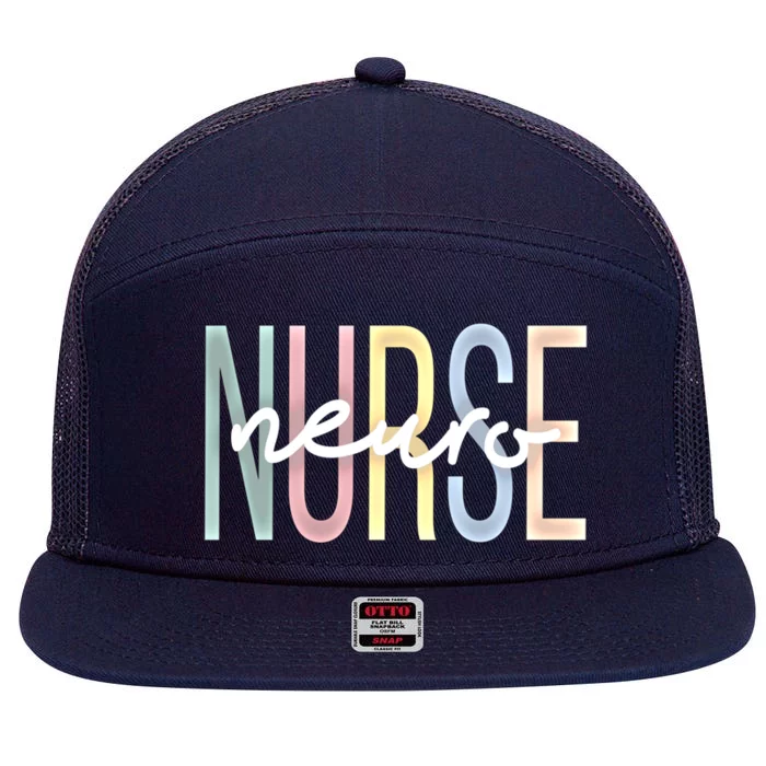 Neuro Nurse Boho Neurology Nursing Cute Gift 7 Panel Mesh Trucker Snapback Hat