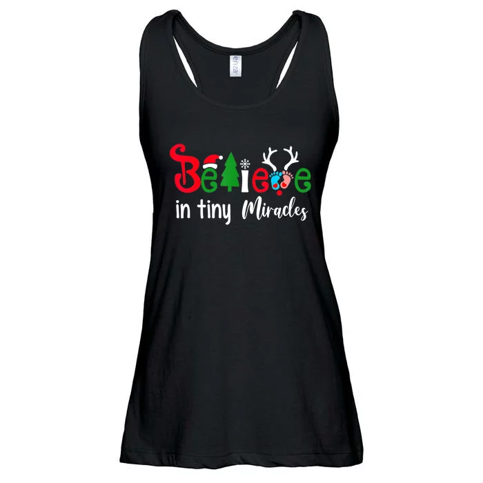 NICU Nurse Believe In Magic Of Tiny Mistletoe Christmas Ladies Essential Flowy Tank