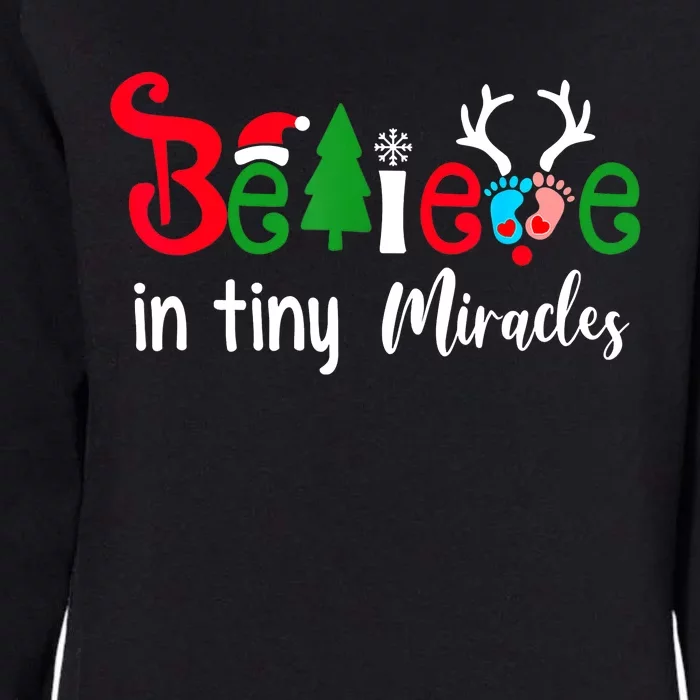 NICU Nurse Believe In Magic Of Tiny Mistletoe Christmas Womens California Wash Sweatshirt