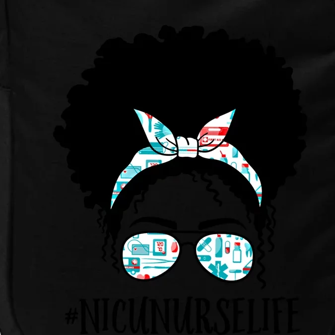 Nicu Nurse Black Afro Messy Bun Crew African American Gift Impact Tech Backpack