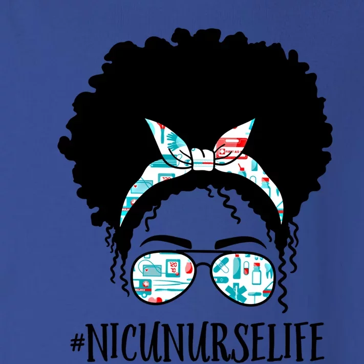 Nicu Nurse Black Afro Messy Bun Crew African American Gift Toddler Long Sleeve Shirt