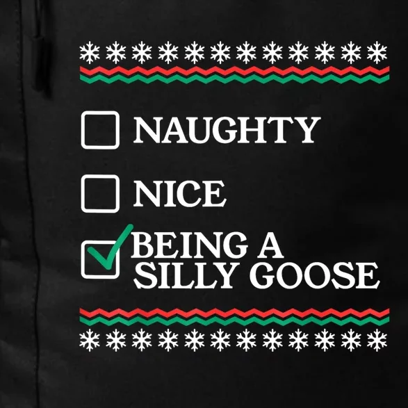 Naughty Nice Being A Silly Goose Funny Christmas Xmas Daily Commute Backpack