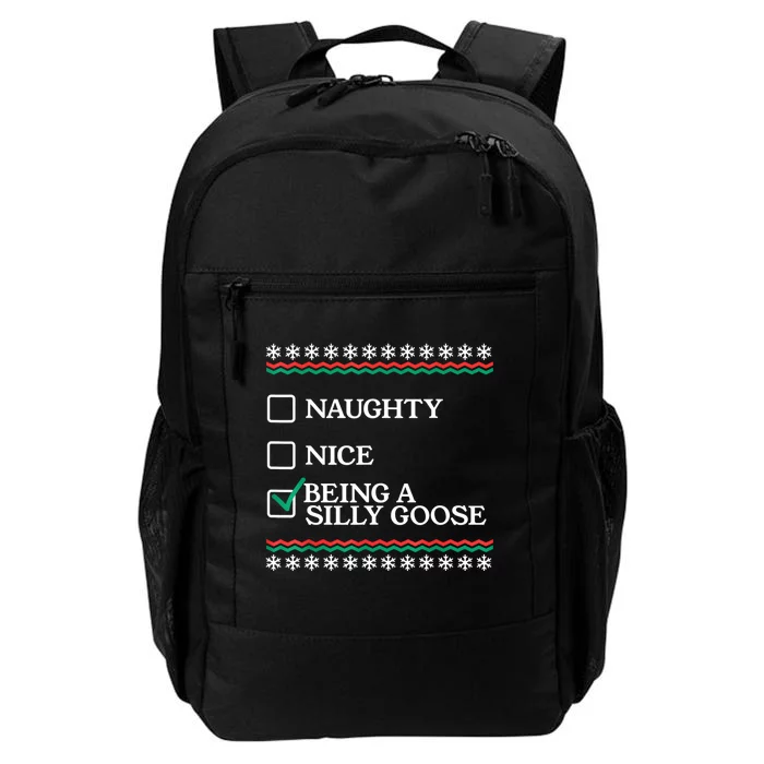 Naughty Nice Being A Silly Goose Funny Christmas Xmas Daily Commute Backpack