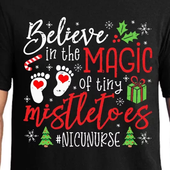 Nicu Nurse Believin Magic Of Tiny Mistletoe Christmas Pajama Set