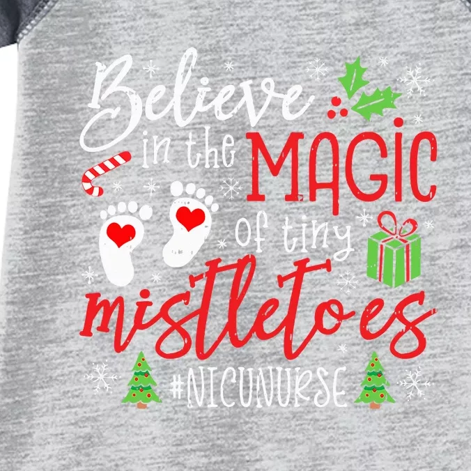 Nicu Nurse Believin Magic Of Tiny Mistletoe Christmas Infant Baby Jersey Bodysuit